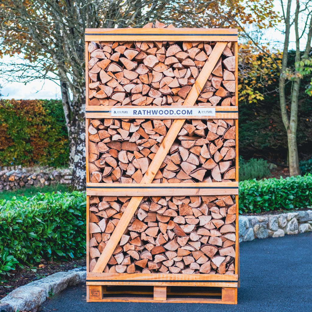 Hardwood Firewood 2.14m³ - 880kg Kiln Dried (3 Row) Pallet