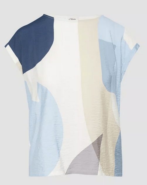 S Oliver Blouse SS25 - Blue/Navy/White - Rathwood Store