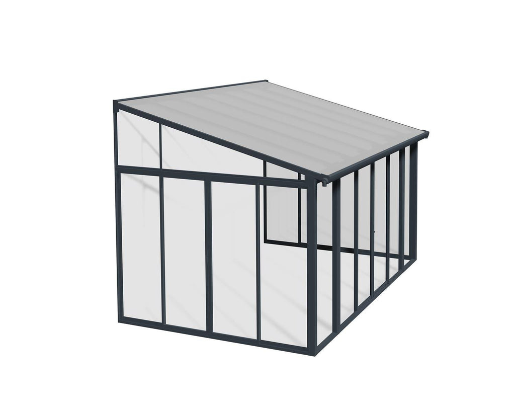 Sanremo 10 ft. x 14 ft. Solarium Kit - Grey Structure & Clear Roof Panels - Rathwood Store