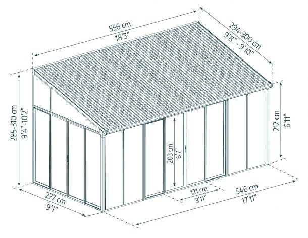 Sanremo 10 ft. x 18 ft. Solarium Kit - White Structure & White Panels - Rathwood Store