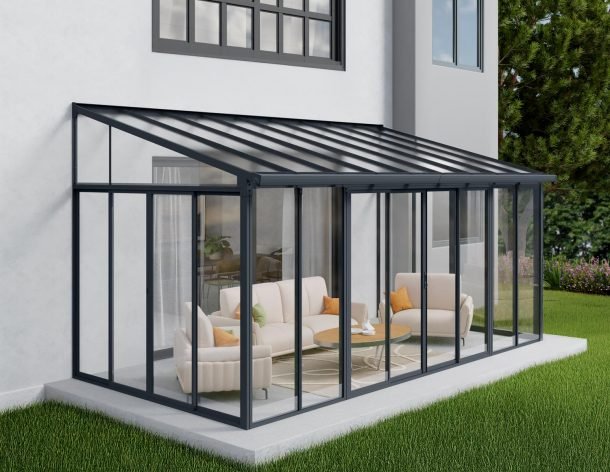 Sanremo 10 ft. x 18 ft. Solarium Kit - White Structure & White Panels - Rathwood Store