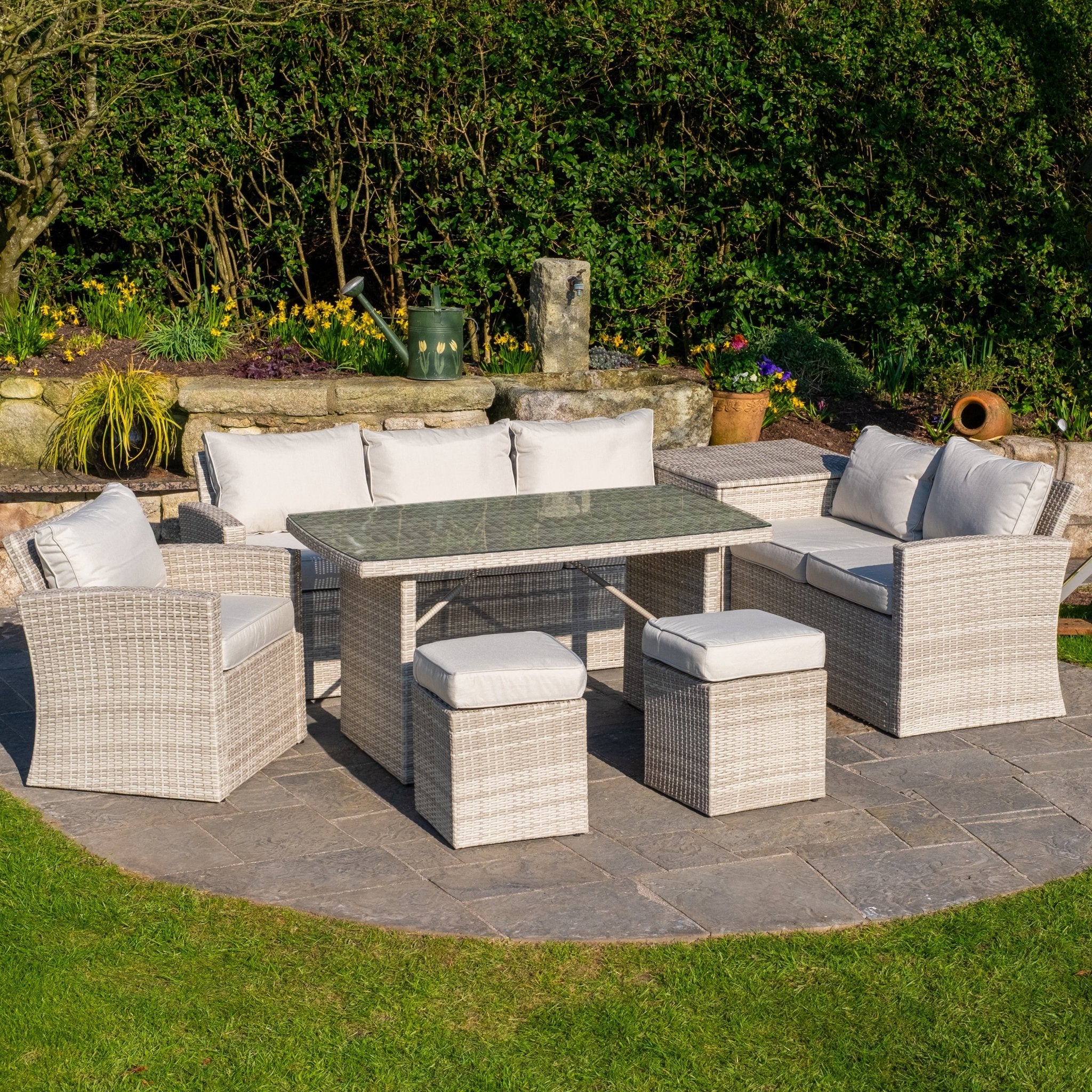 Santiago Sofa Set (White Washed) - Rathwood Store