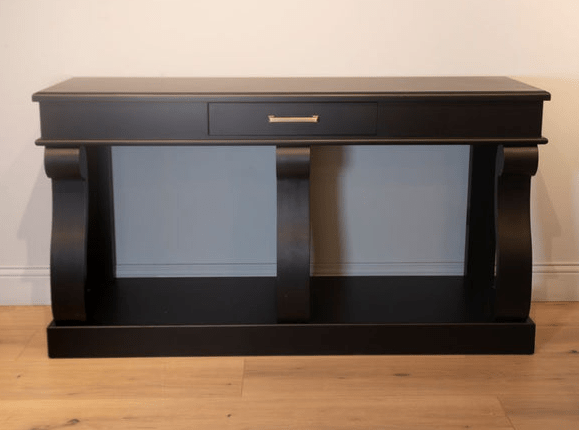 Scroll Black Side Table 150cm - Rathwood Store