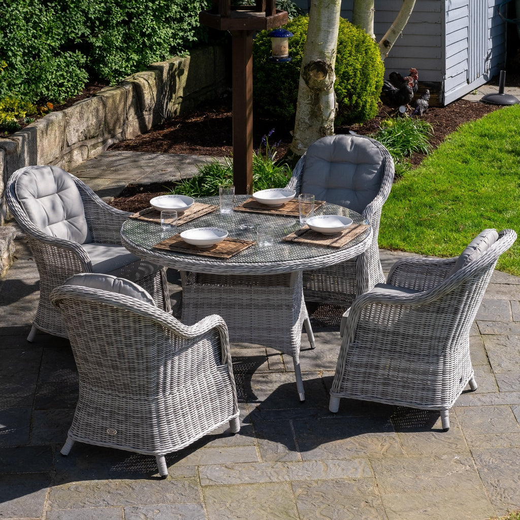 Sepino - 4 Seater Round Set (Light Grey) - Rathwood Store