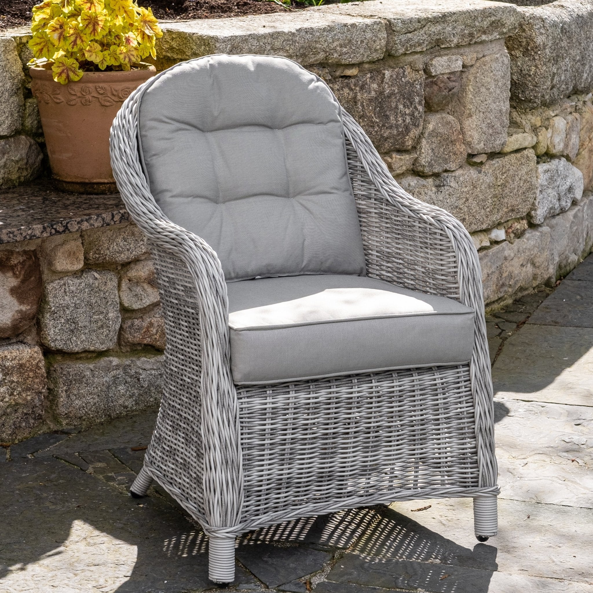 Sepino - 6 Seater Set with Oval Table & Lazy Susan (Light Grey) - Rathwood Store