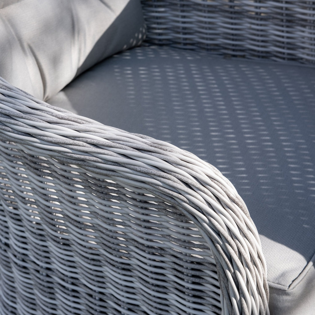 Sepino - 6 Seater Set with Oval Table & Lazy Susan (Light Grey) - Rathwood Store