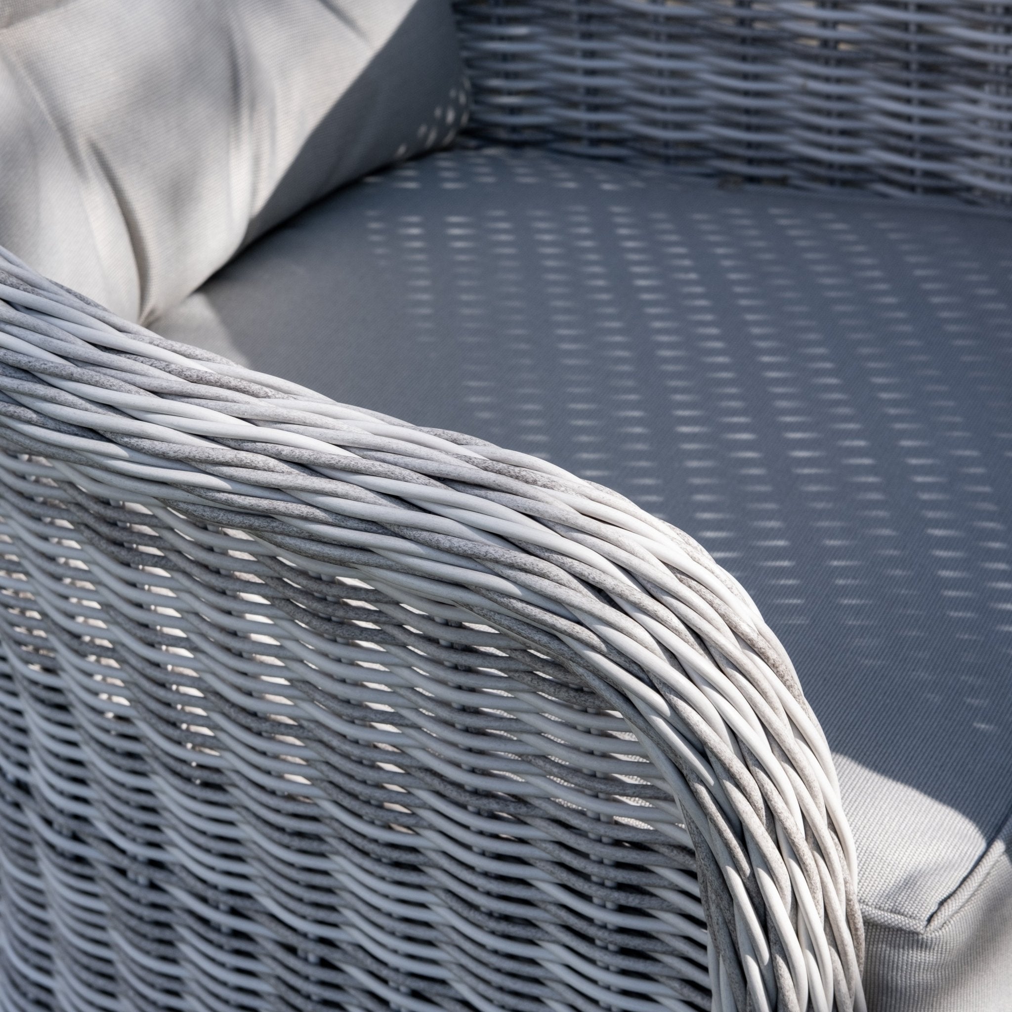 Sepino - 6 Seater Set with Oval Table & Lazy Susan (Light Grey) - Rathwood Store