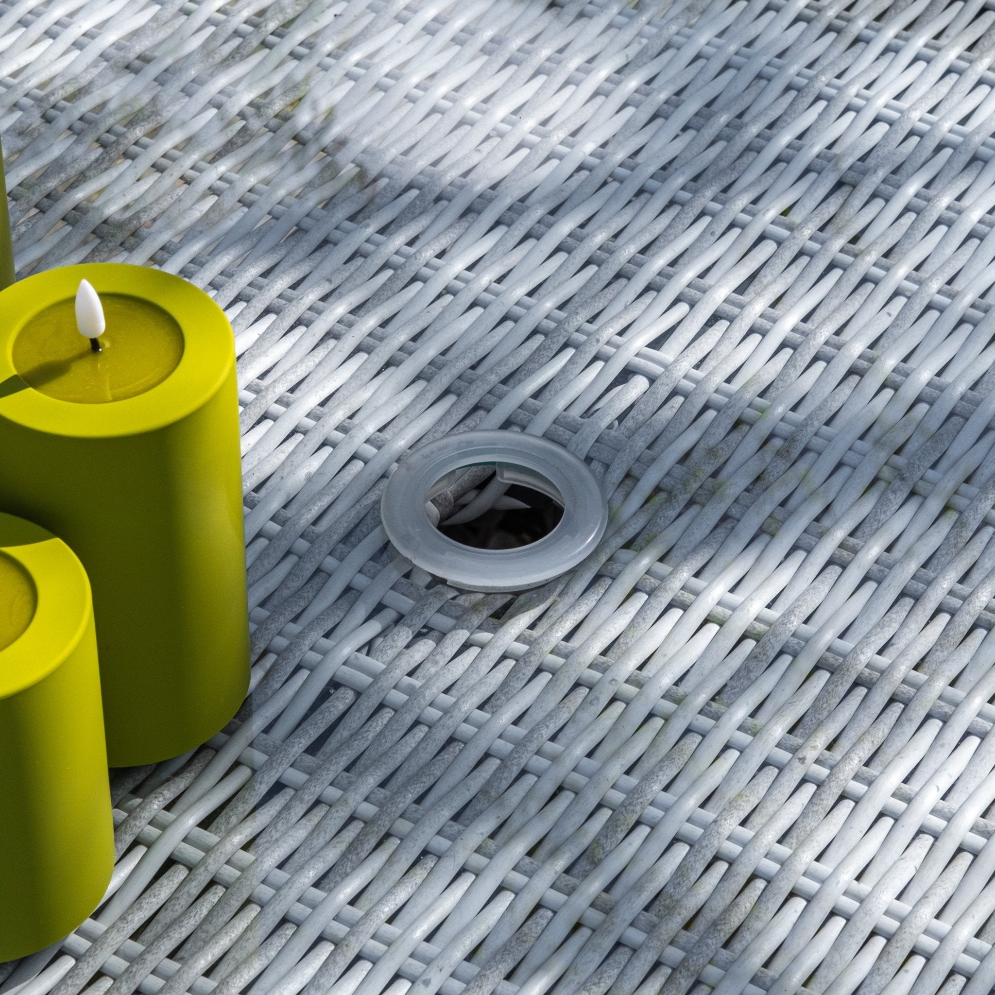 Sepino - 6 Seater Set with Oval Table & Lazy Susan (Light Grey) - Rathwood Store