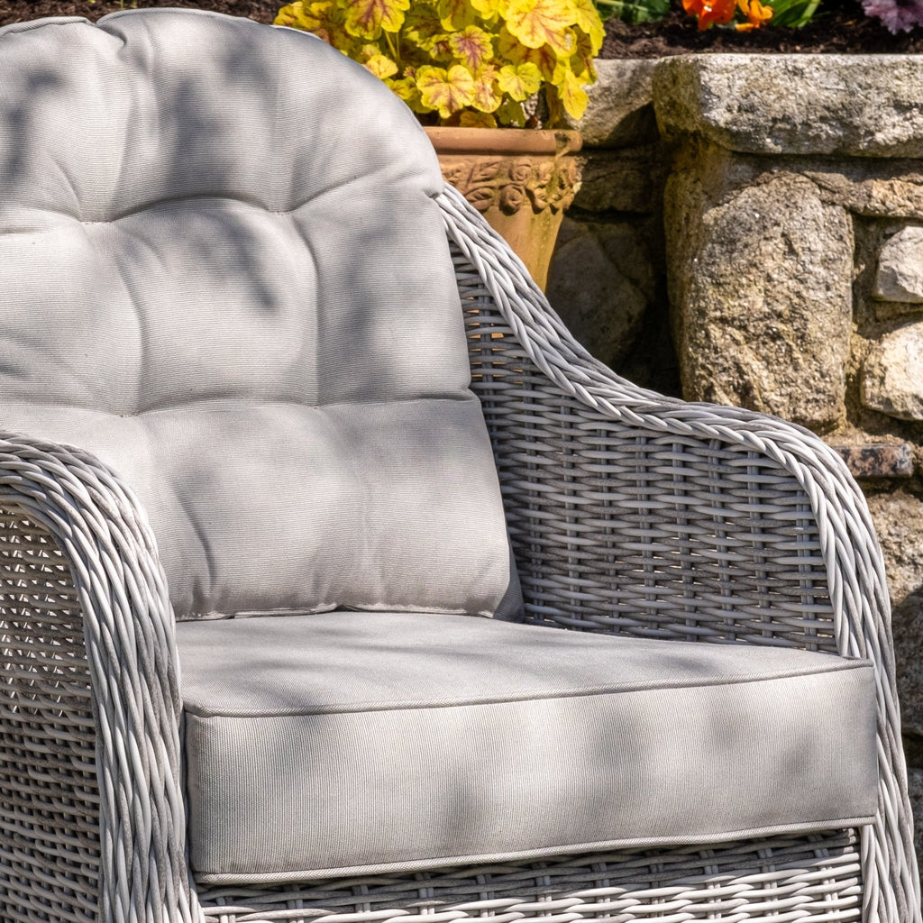 Sepino - 6 Seater Set with Round Table & Lazy Susan (Light Grey) - Rathwood Store