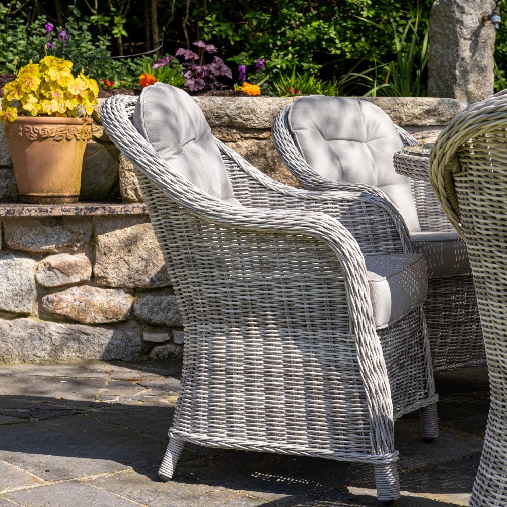 Sepino Delux - 6 Seater Set with Round Table & Lazy Susan (Light Grey) - Rathwood Store
