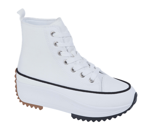 Sienna Chunky Canvas Boot - WHITE - Rathwood Store