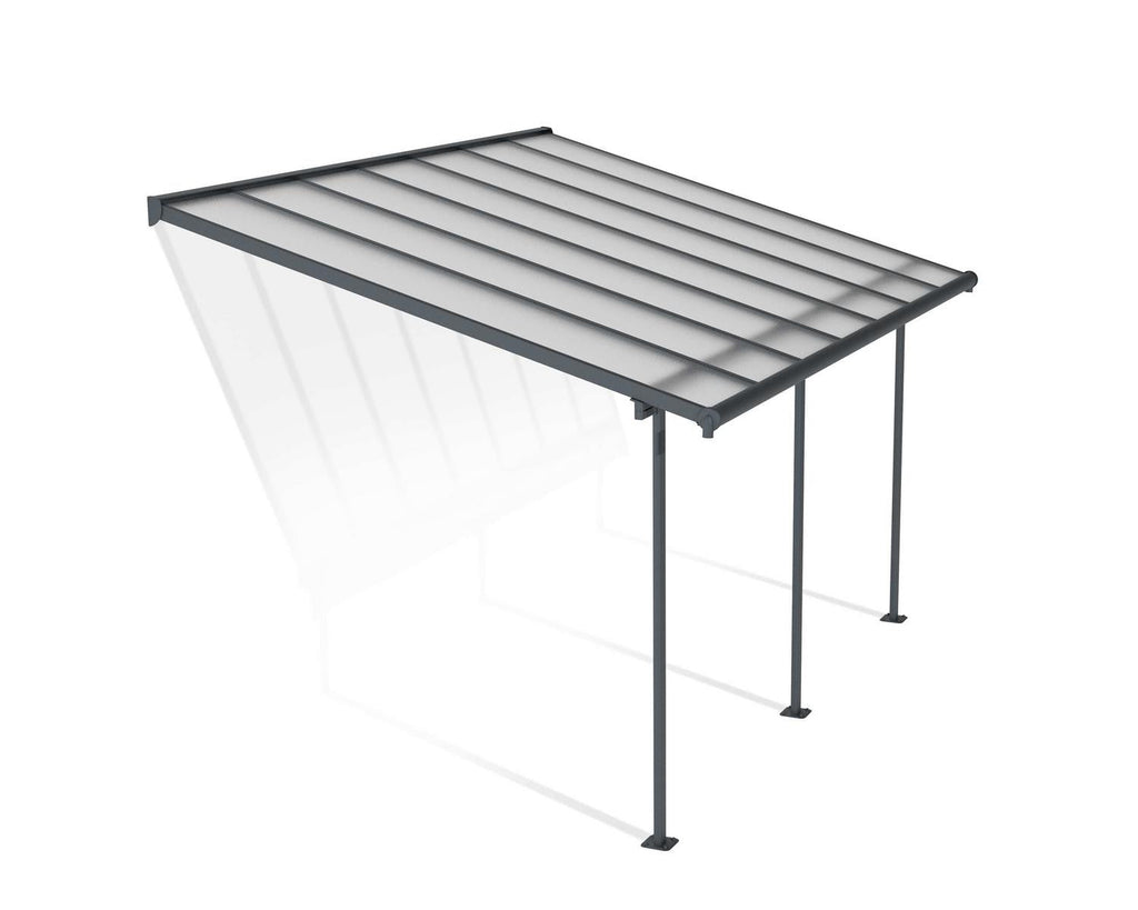 Sierra 10 ft. x 14 ft. Patio Cover Kit - Grey, Clear Twin wall - Rathwood Store