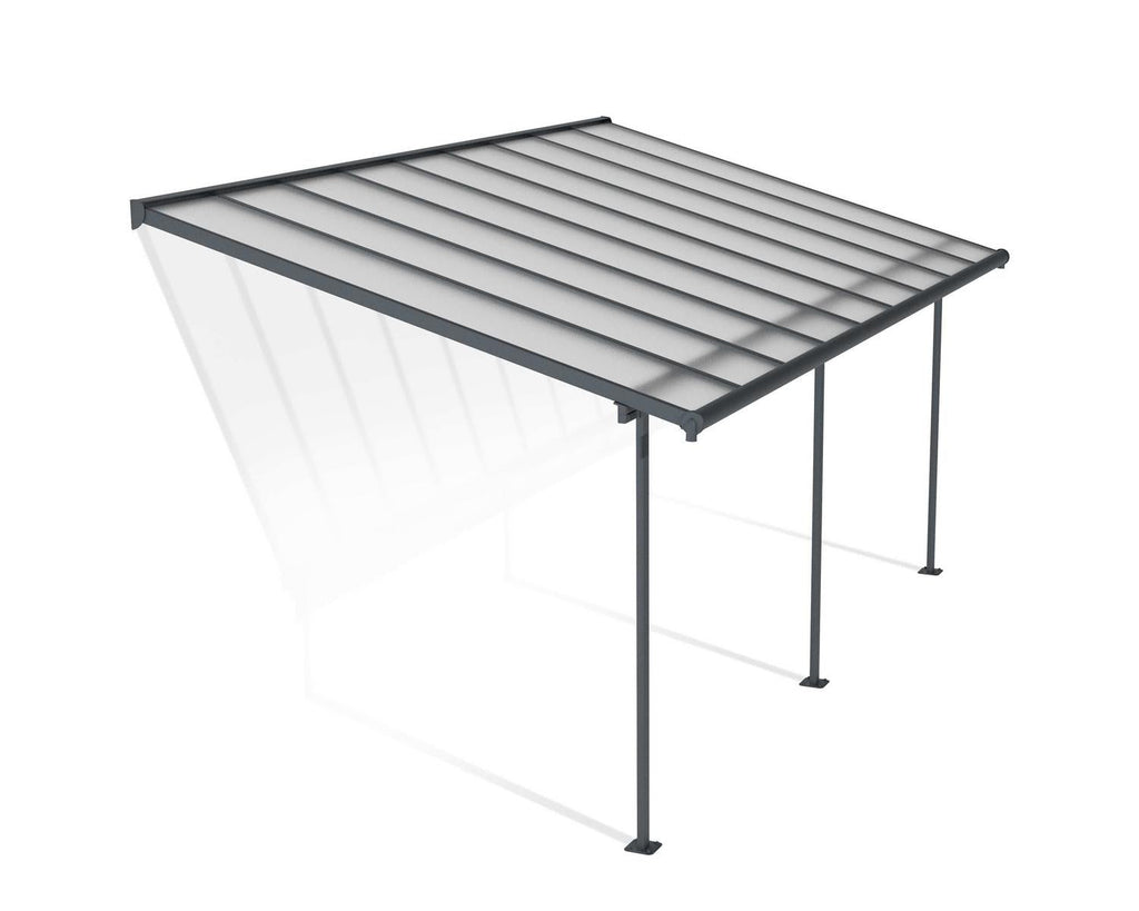 Sierra 10 ft. x 18 ft. Patio Cover Kit - Grey, Clear Twin wall - Rathwood Store
