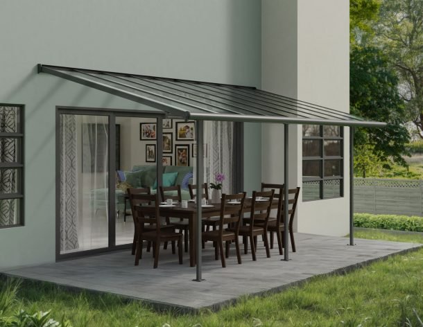 Sierra 10 ft. x 18 ft. Patio Cover Kit - White, Clear Twin wall - Rathwood Store