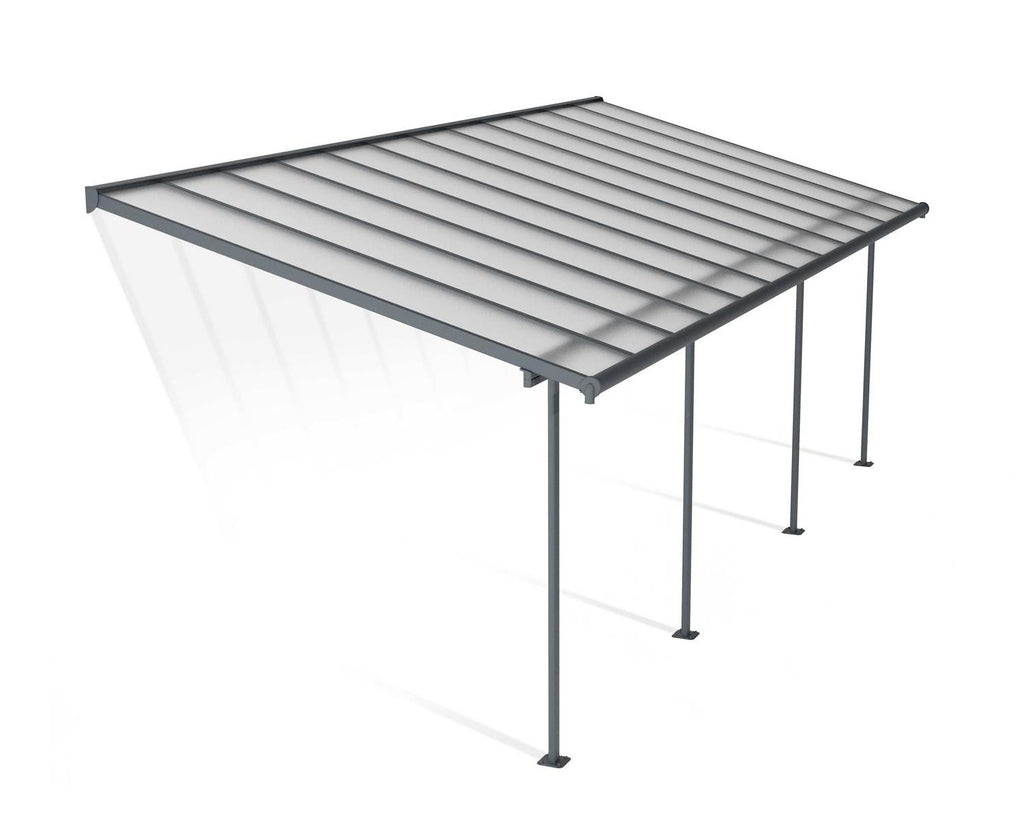 Sierra 10 ft. x 24 ft. Patio Cover Kit - Grey, Clear Twin wall - Rathwood Store