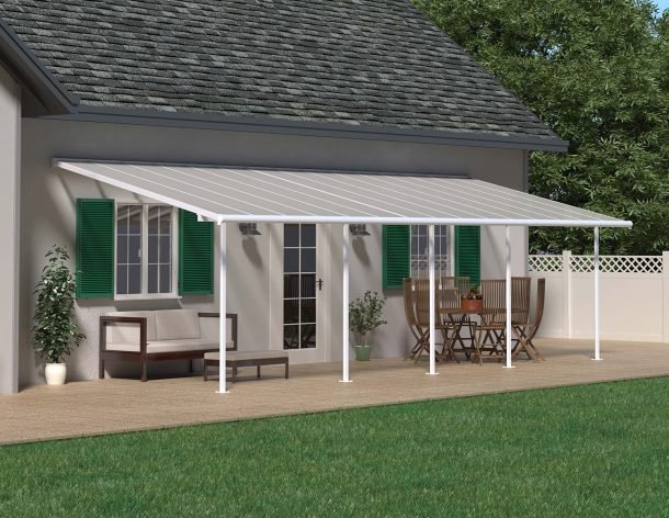 Sierra 10 ft. x 30 ft. Patio Cover Kit - Grey, Clear Twin wall - Rathwood Store