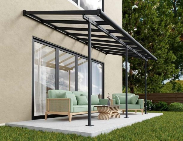 Sierra 7 ft. x 15 ft. Patio Cover Kit - White, Clear Twin wall - Rathwood Store