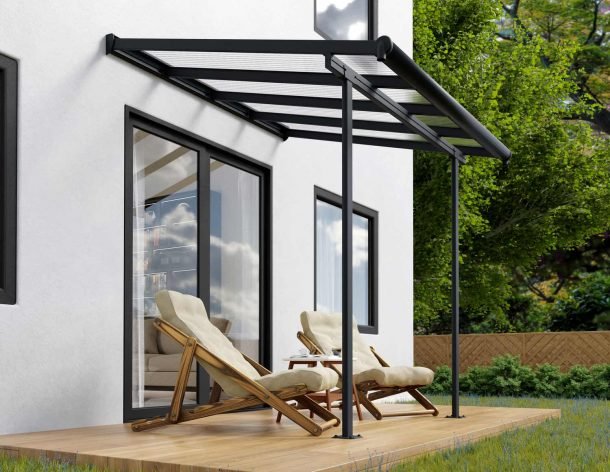 Sierra 7 ft. x 7 ft. Patio Cover Kit x 7 ft. - White, Clear Twin wall - Rathwood Store