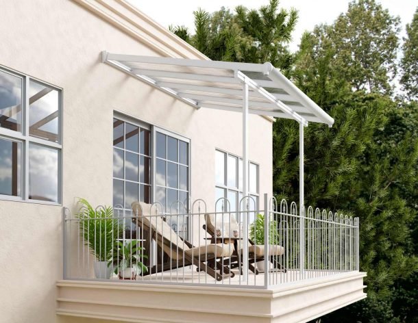 Sierra 7 ft. x 7 ft. Patio Cover Kit x 7 ft. - White, Clear Twin wall - Rathwood Store
