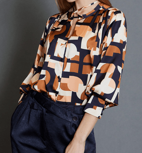 Skatie Geo Print Shirt AW24 - Apricot Flame - Rathwood Store