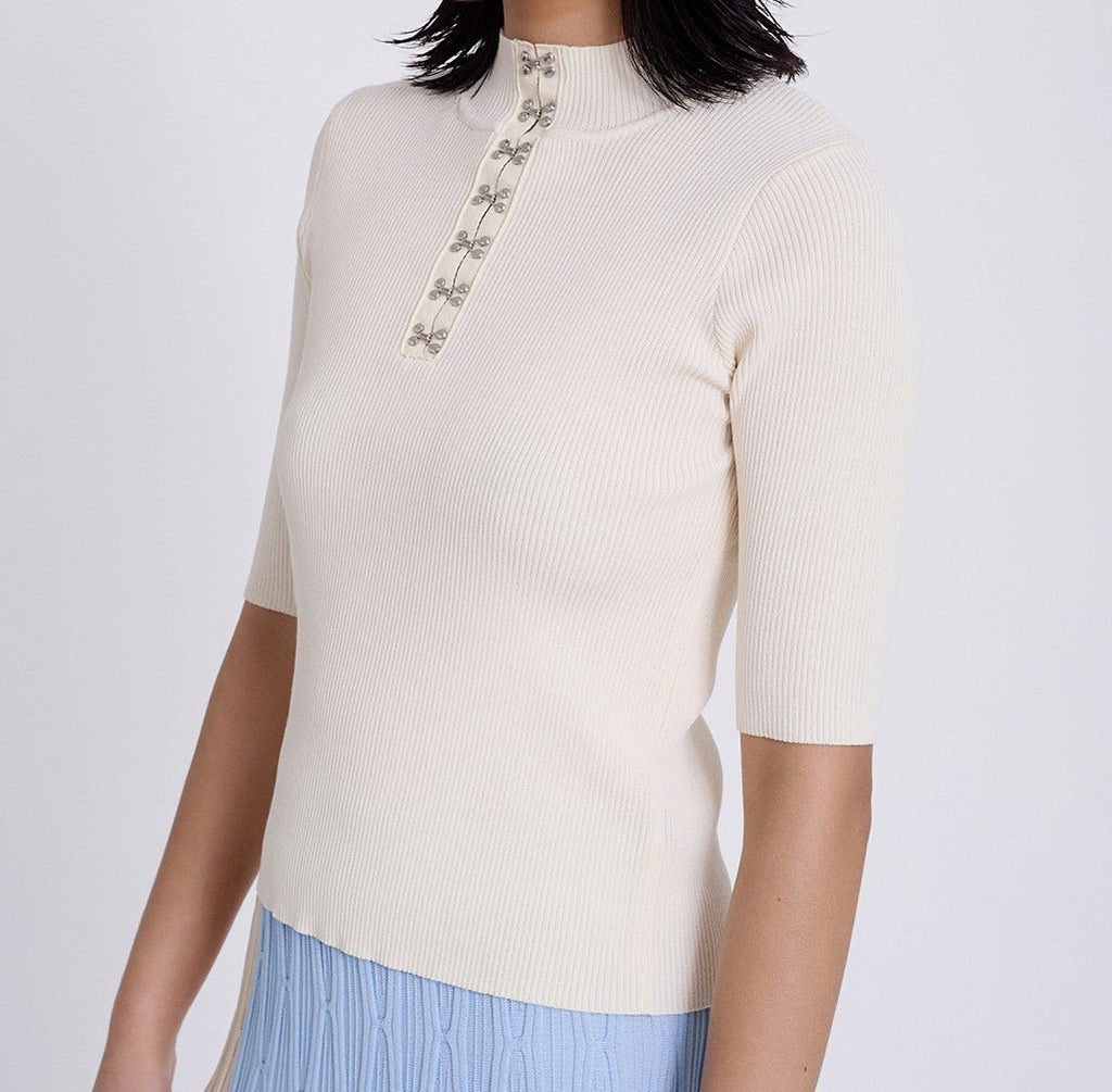 Skatie Ribbed Knitted Top SS25 - Ivory - Rathwood Store