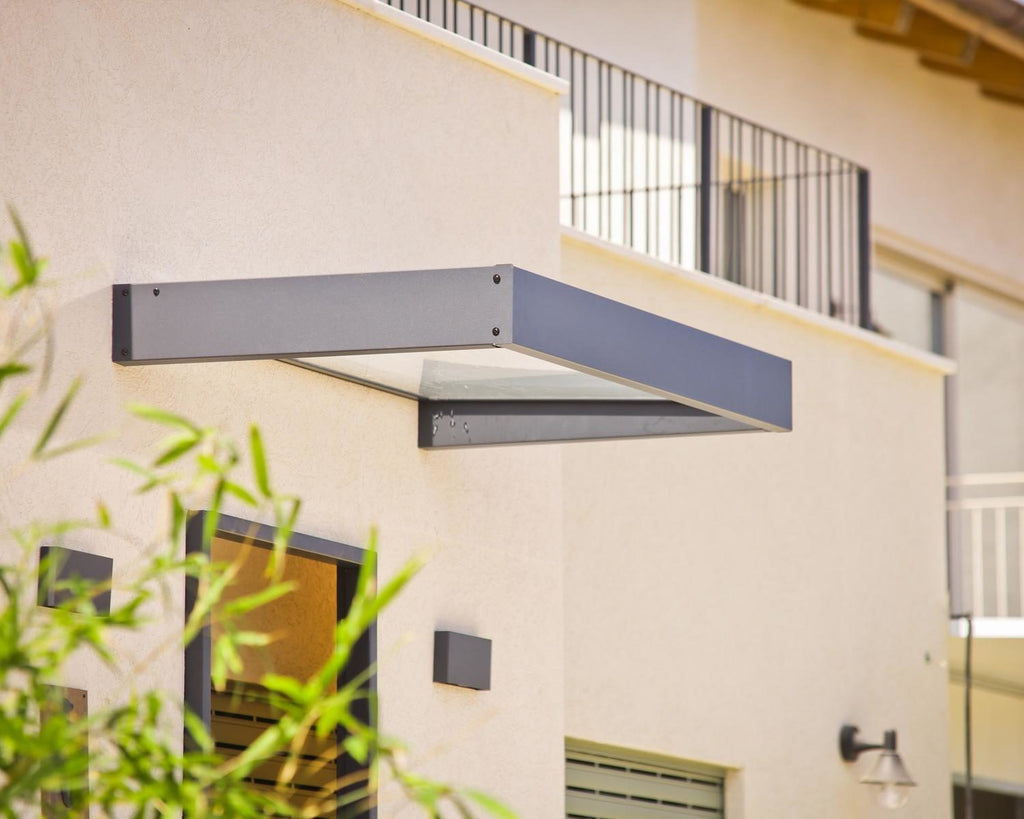 Sophia 3 ft. x 5 ft. Door Awning Kit - Grey Structure & Clear Panels - Rathwood Store