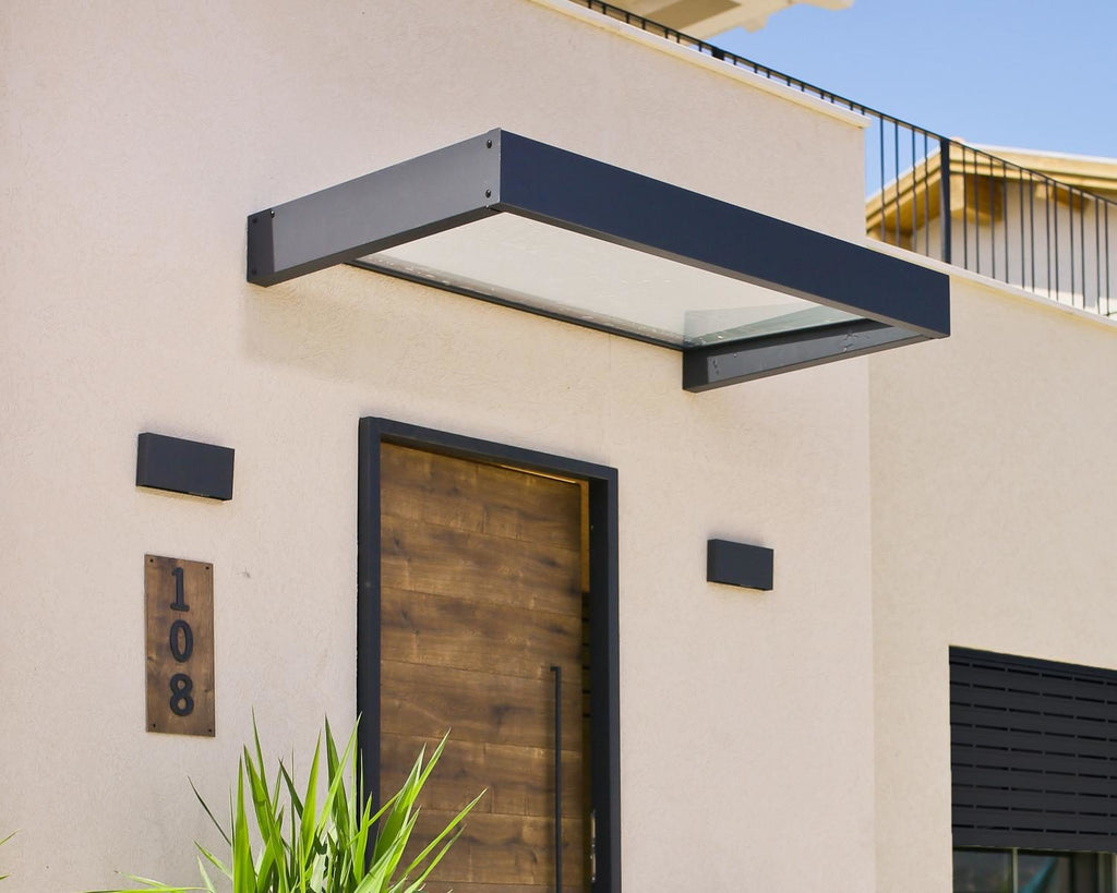 Sophia 3 ft. x 5 ft. Door Awning Kit - Grey Structure & Clear Panels - Rathwood Store