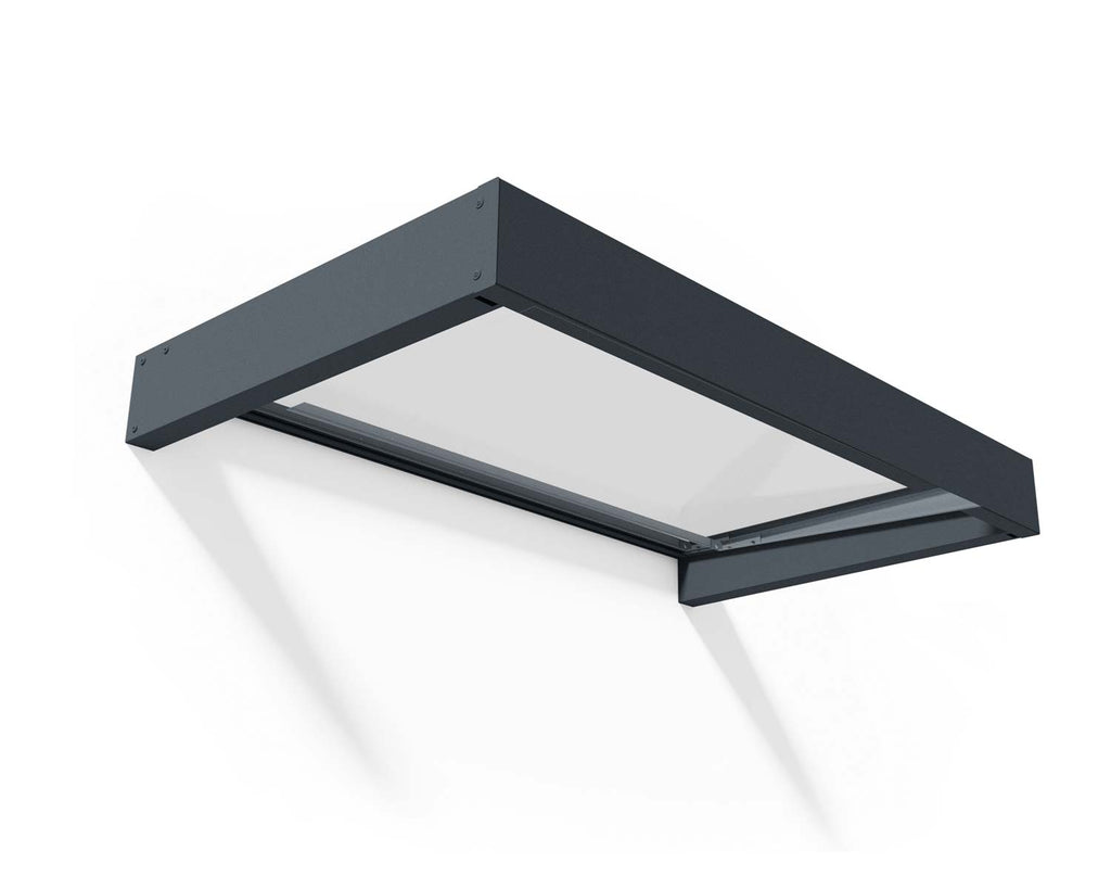 Sophia 3 ft. x 5 ft. Door Awning Kit - Grey Structure & Clear Panels - Rathwood Store