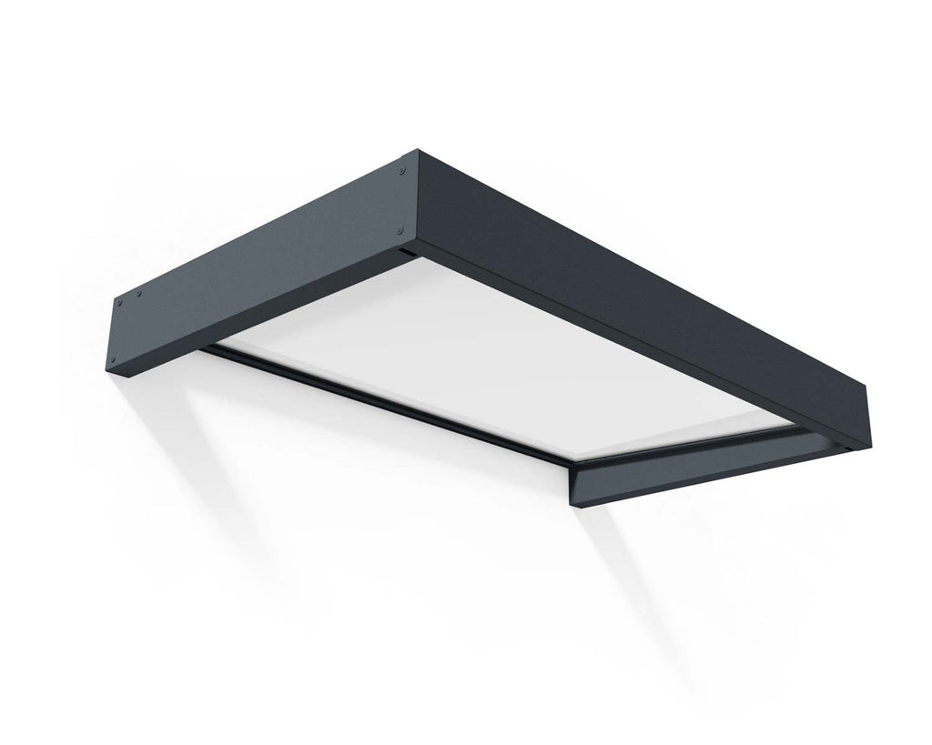 Sophia 3 ft. x 5 ft. Door Awning Kit - Grey Structure & White Opal Panels - Rathwood Store