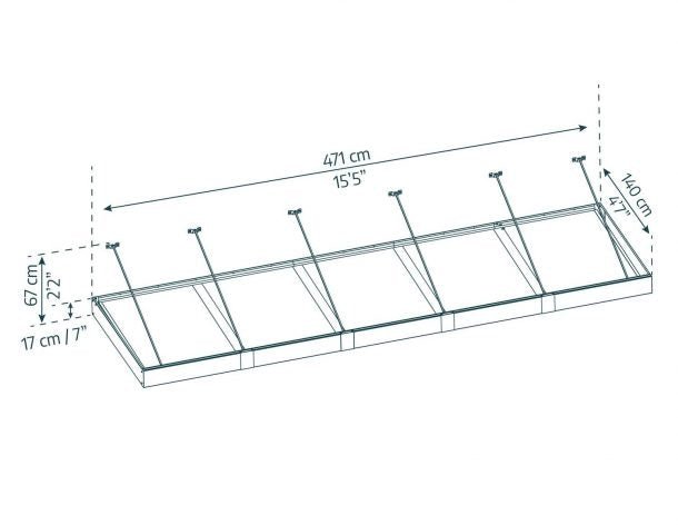 Sophia XL 5 ft. x 16 ft. Door Awning Kit - Grey Structure & Clear Panels - Rathwood Store