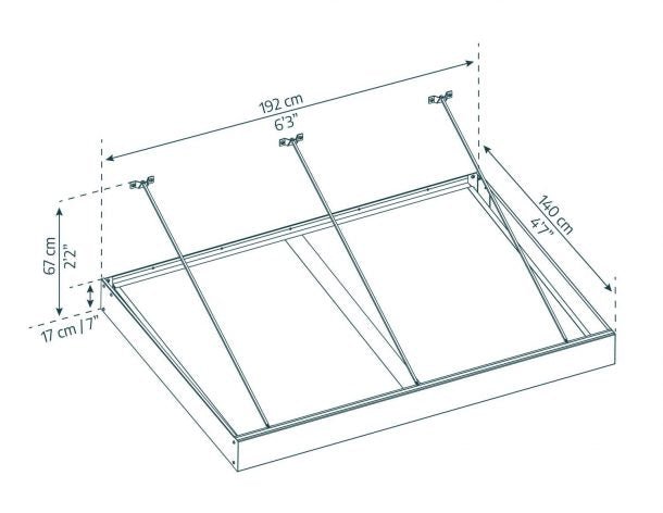 Sophia XL 5 ft. x 7 ft. Door Awning Kit - Grey Structure & White Panels - Rathwood Store