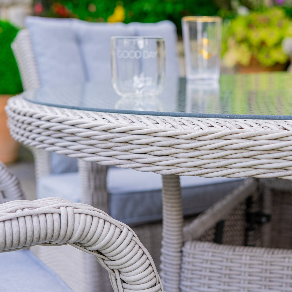 Sorrento - 4 Seat Set with 120cm Round Table (White Washed) - Rathwood Store