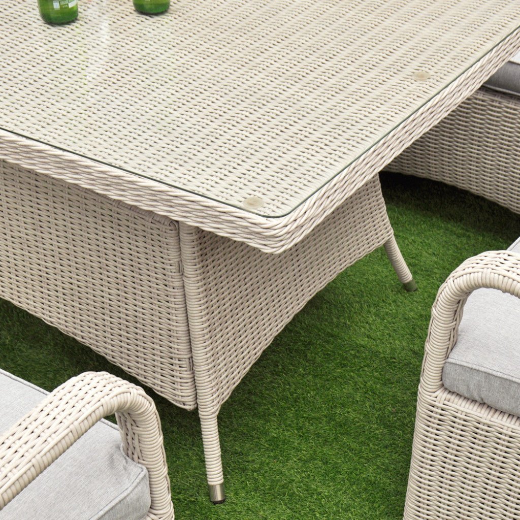 Sorrento - 8 Seat Set with 200 cm Rectangular Table (White Washed) - Rathwood Store