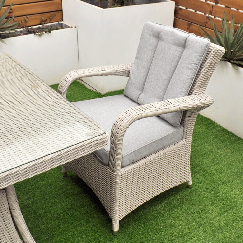 Sorrento - 8 Seat Set with 200 cm Rectangular Table (White Washed) - Rathwood Store