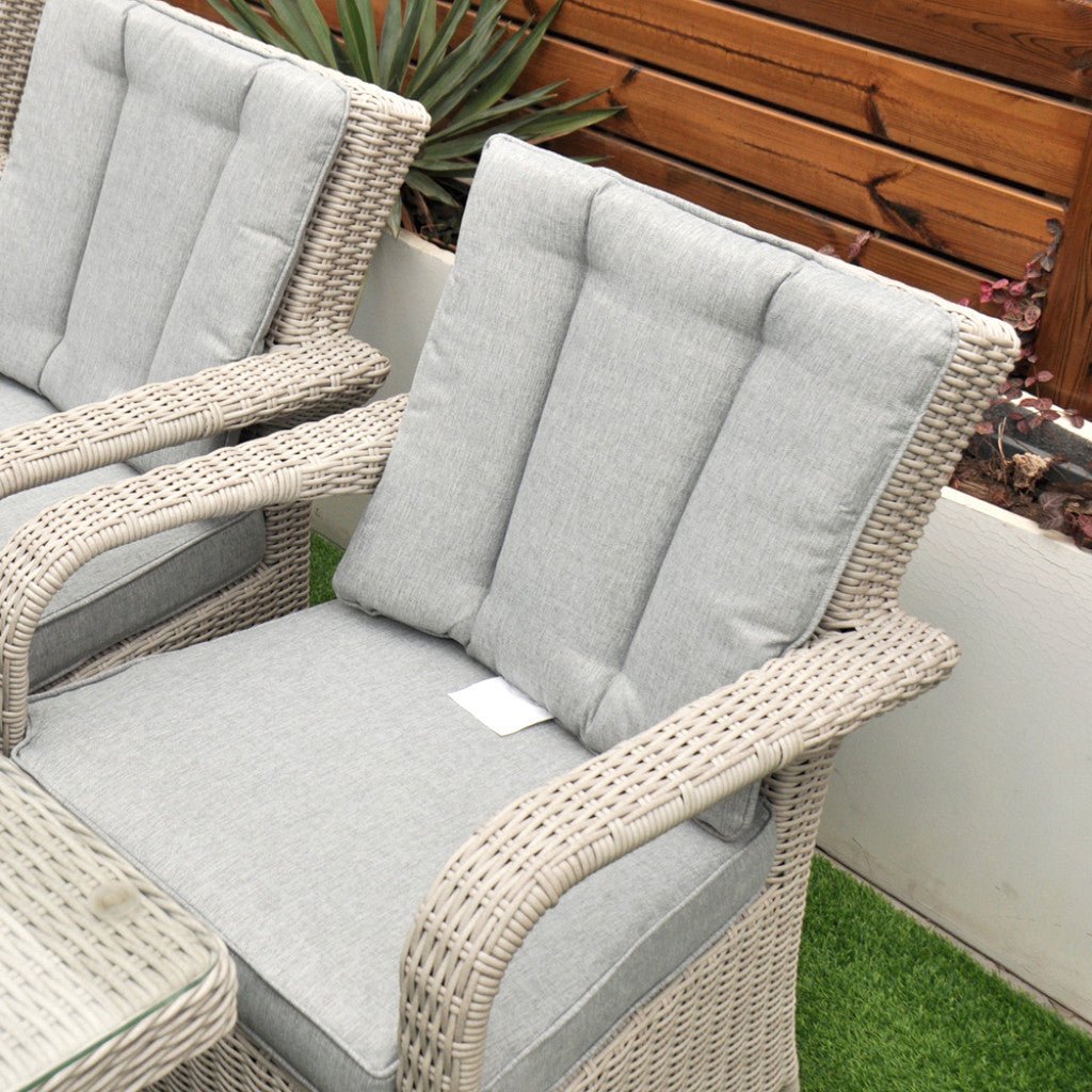 Sorrento - 8 Seat Set with 200 cm Rectangular Table (White Washed) - Rathwood Store