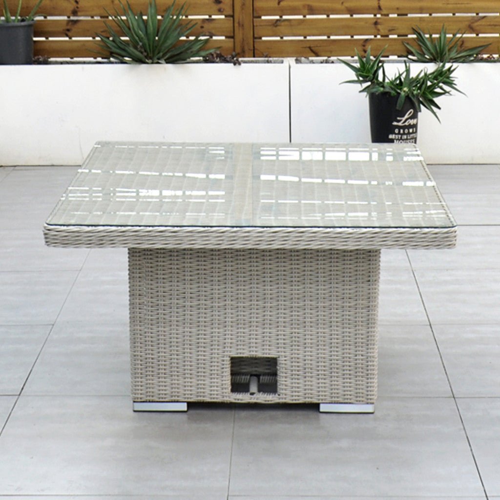 Sorrento - Corner Dining Set with Square Rising Table (White Washed) - Rathwood Store