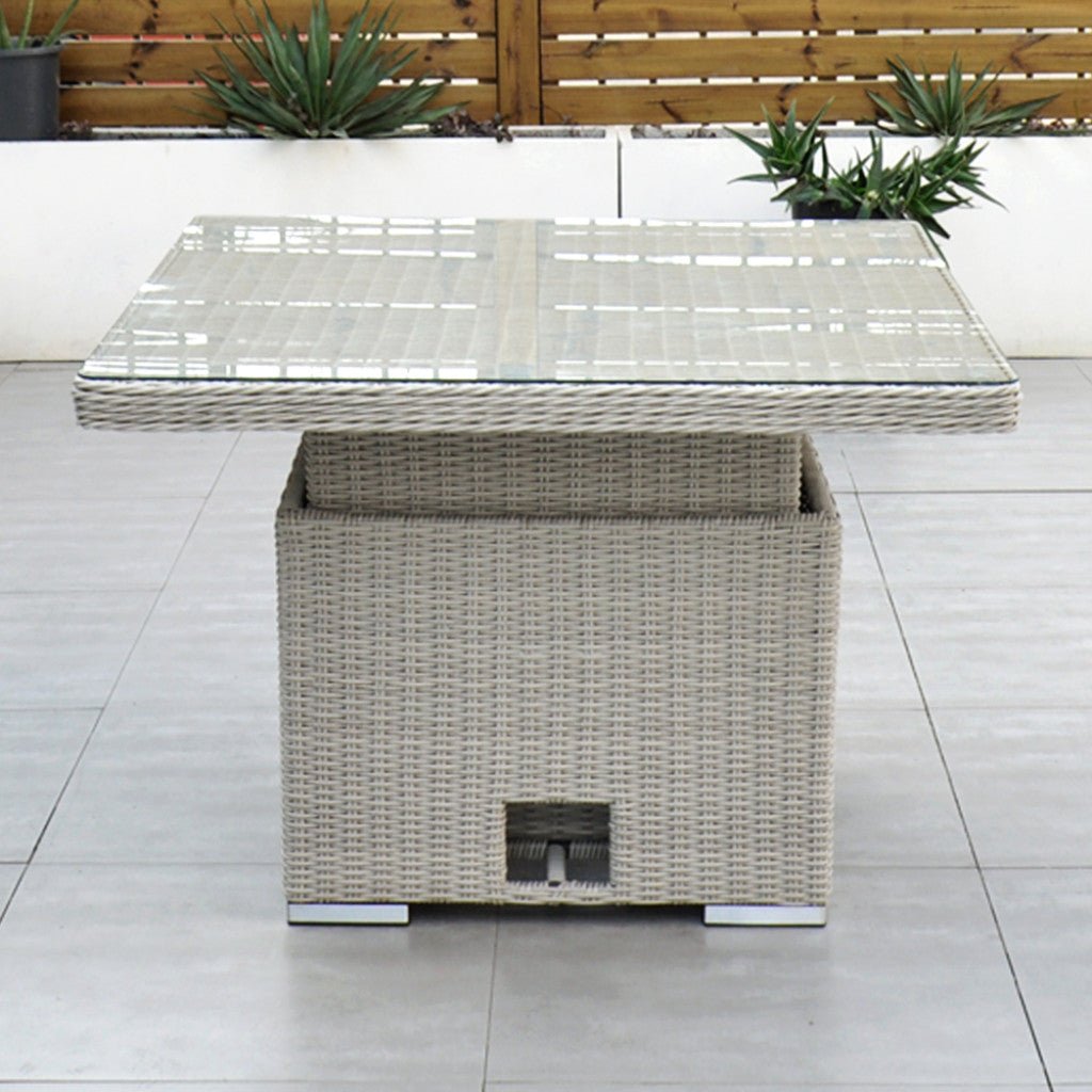 Sorrento - Corner Dining Set with Square Rising Table (White Washed) - Rathwood Store