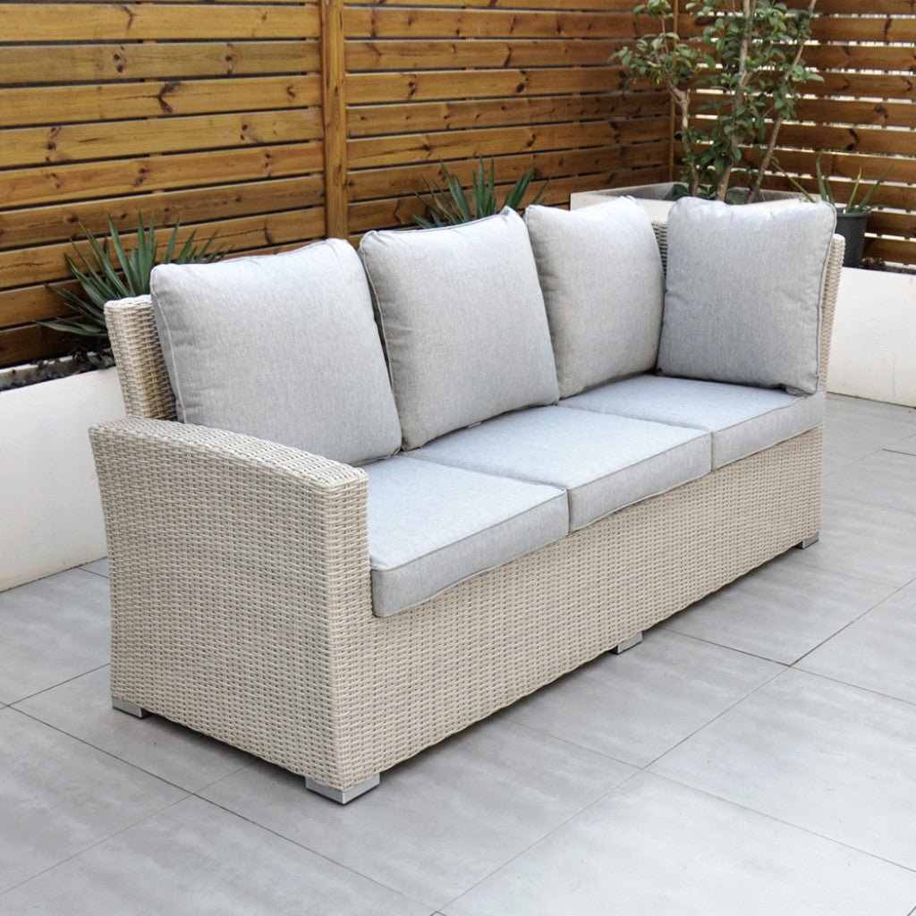 Sorrento - Corner Dining Set with Square Rising Table (White Washed) - Rathwood Store