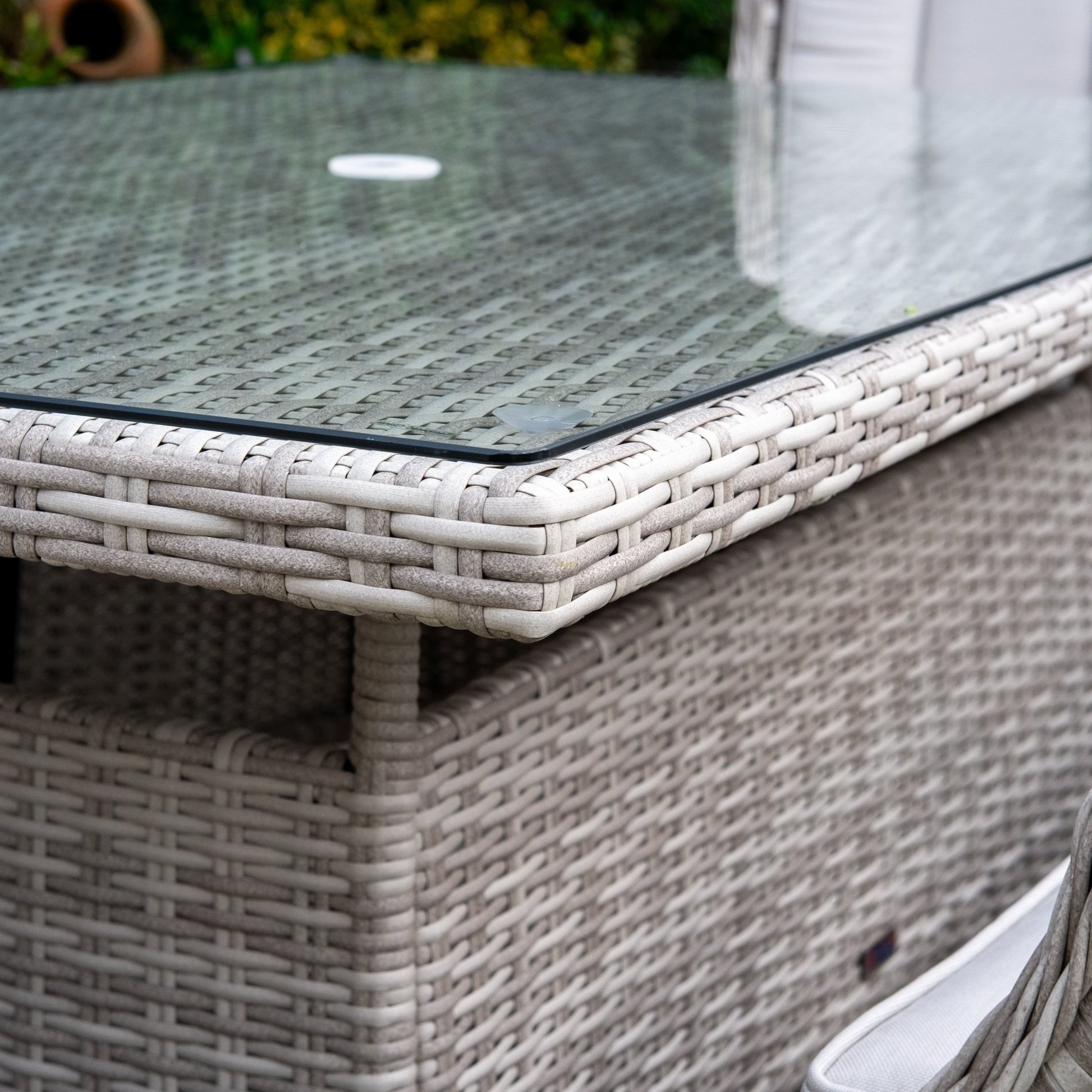 Sorrento Deluxe - 6 Seater Set with Rectangular Table (White Wash) - Rathwood Store