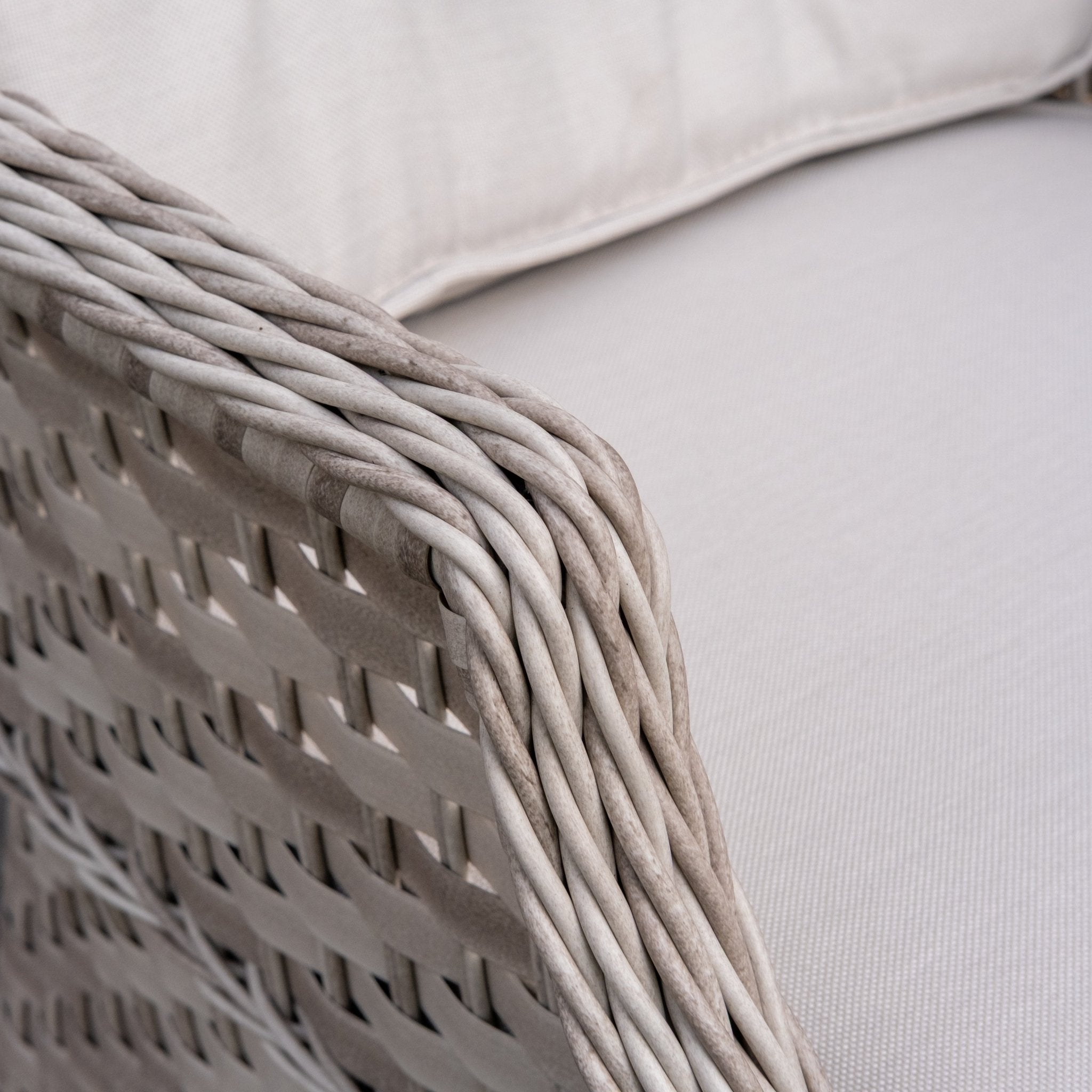 Sorrento Deluxe - 6 Seater Set with Rectangular Table (White Wash) - Rathwood Store