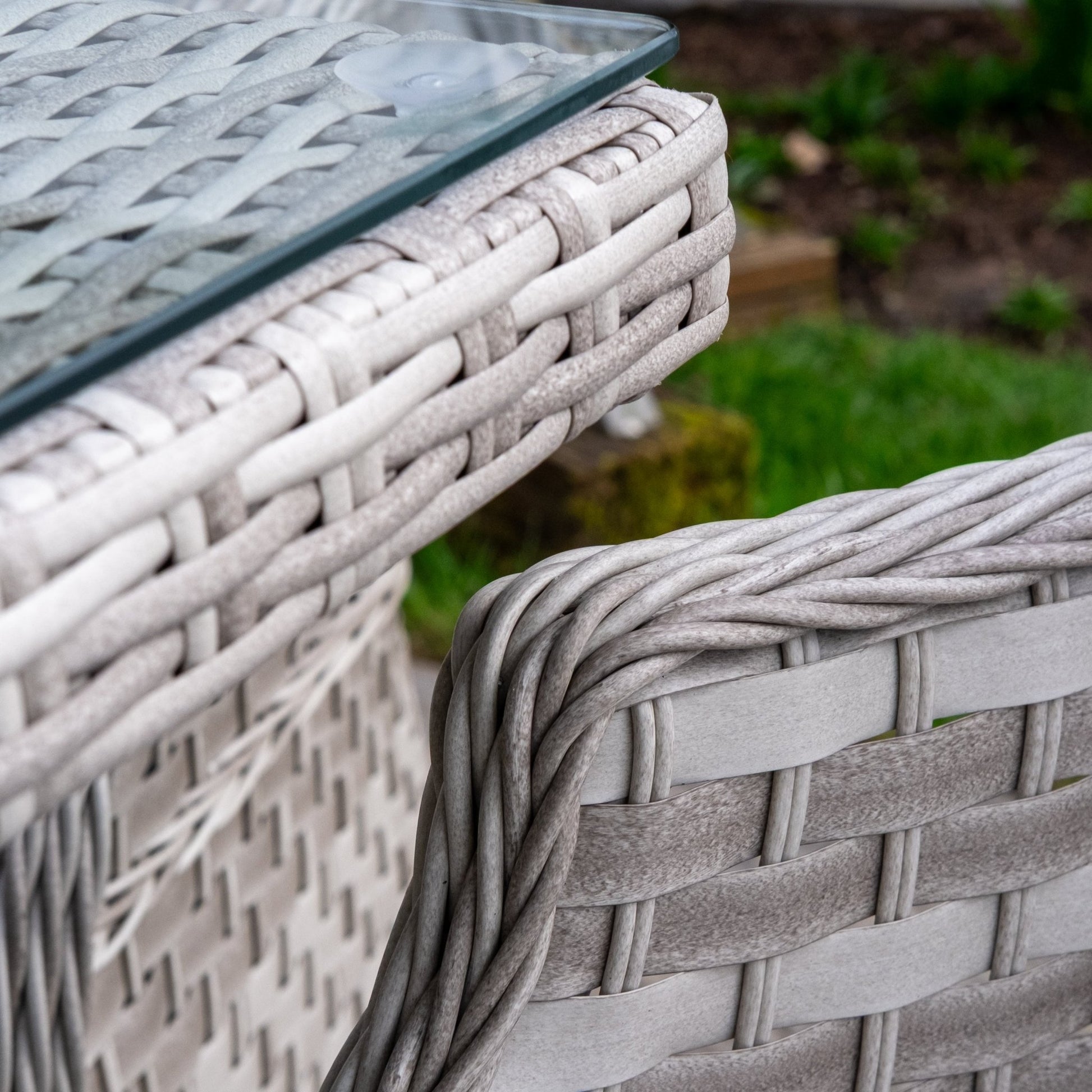 Sorrento Deluxe - 6 Seater Set with Rectangular Table (White Wash) - Rathwood Store