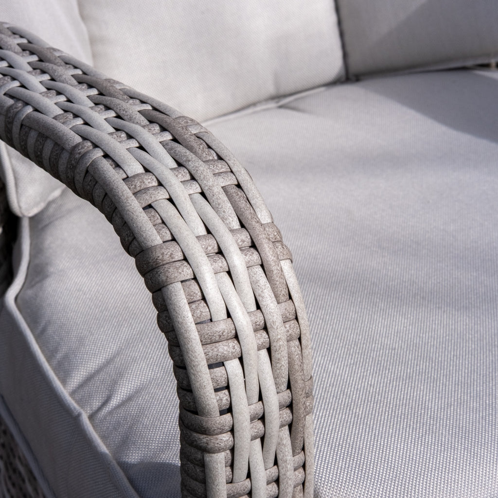 Sorrento Premium - 4 Seater Set with Round Table (White Wash) - Rathwood Store
