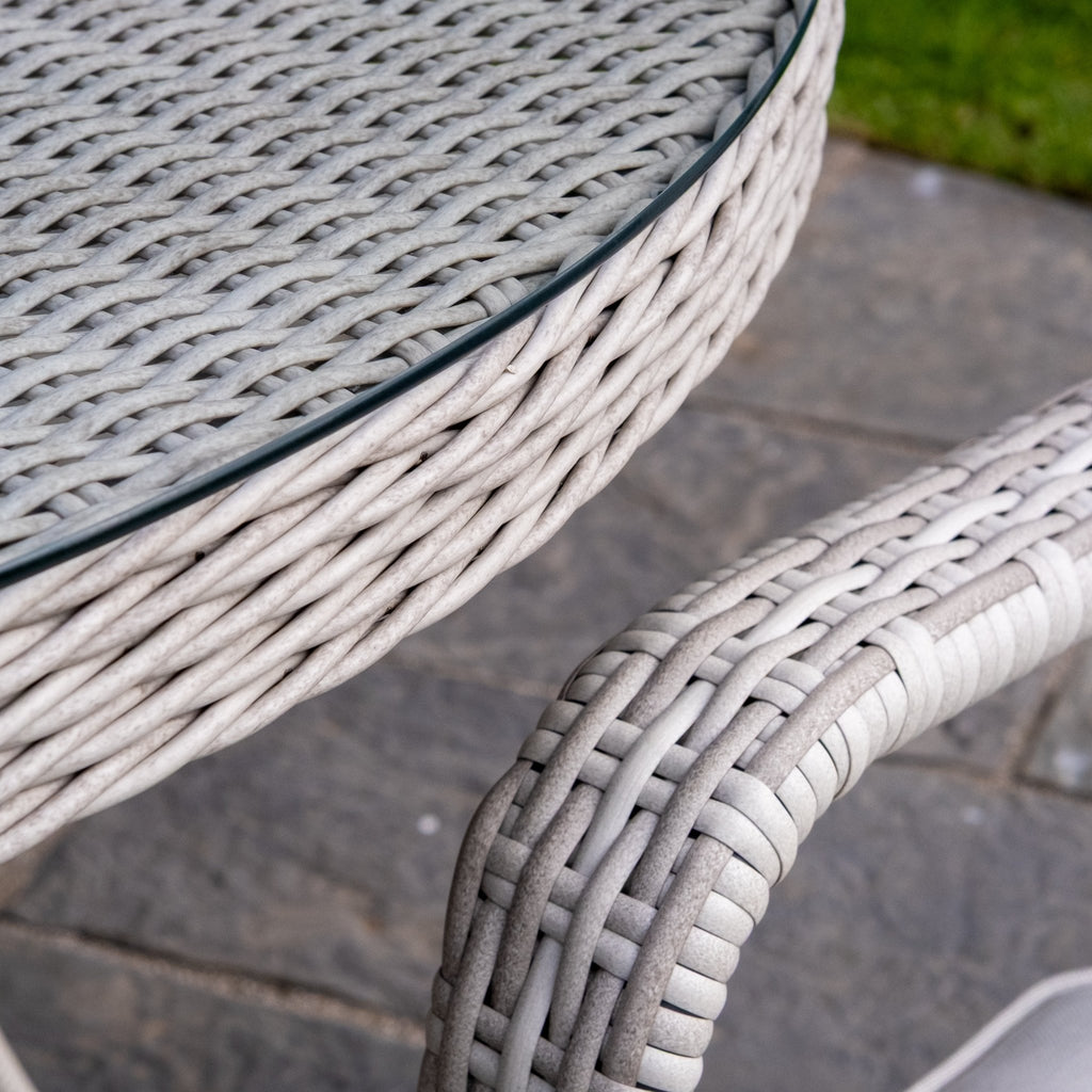 Sorrento Premium - 4 Seater Set with Round Table (White Wash) - Rathwood Store