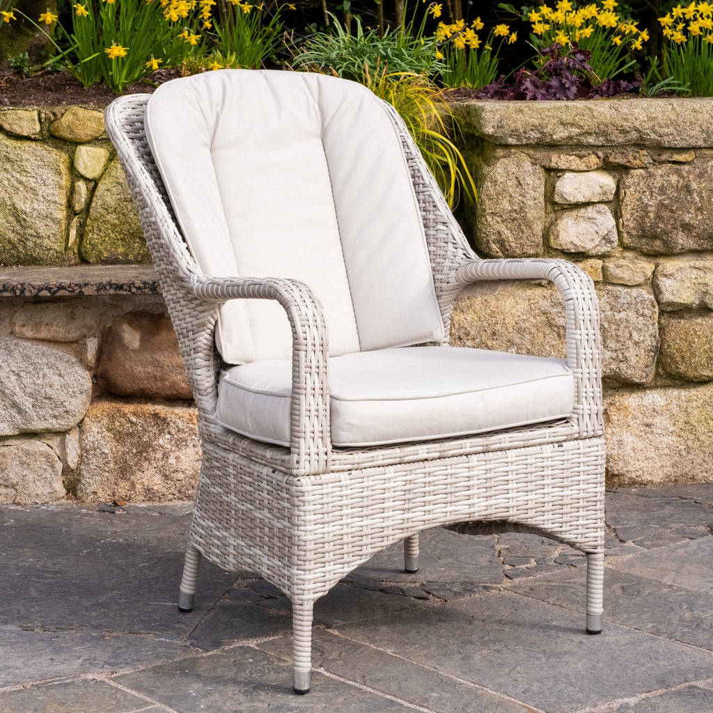 Sorrento Premium - 4 Seater Set with Round Table (White Wash) - Rathwood Store