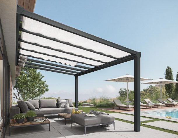 Stockholm 11 ft. x 17 ft. Patio Cover Kit - Grey, Clear Glazing - Rathwood Store