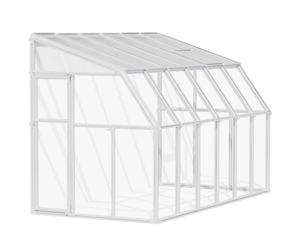 Sunroom 6 ft. x 12 ft. Solarium Kit - White Structure & Hybrid Panels - Rathwood Store