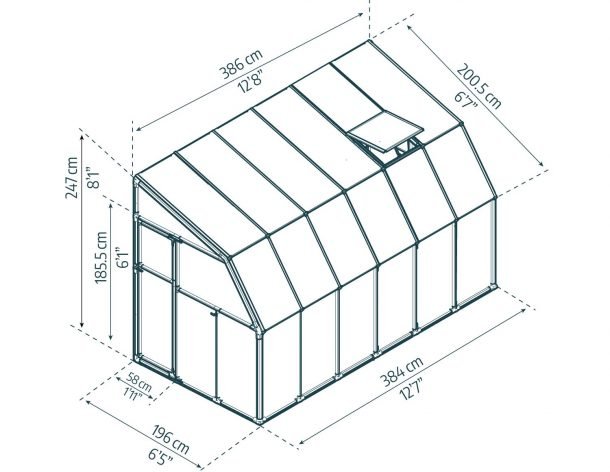 Sunroom 6 ft. x 12 ft. Solarium Kit - White Structure & Hybrid Panels - Rathwood Store