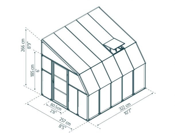 Sunroom 8 ft. x 10 ft. Solarium Kit - White Structure & Hybrid Panels - Rathwood Store