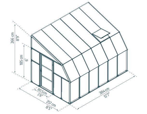 Sunroom 8 ft. x 12 ft. Solarium Kit - White Structure & Hybrid Panels - Rathwood Store