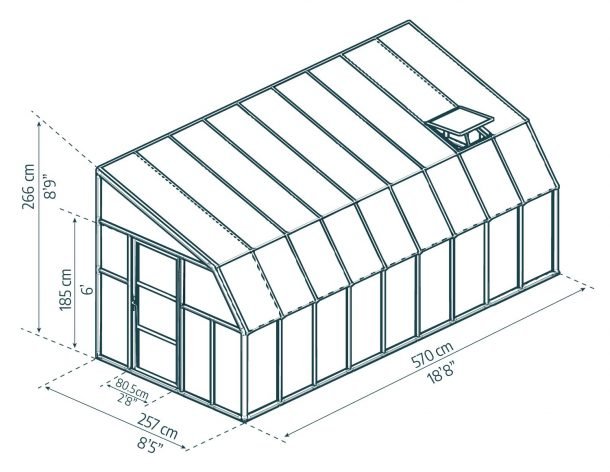 Sunroom 8 ft. x 18 ft. Solarium Kit - White Structure & Hybrid Panels - Rathwood Store